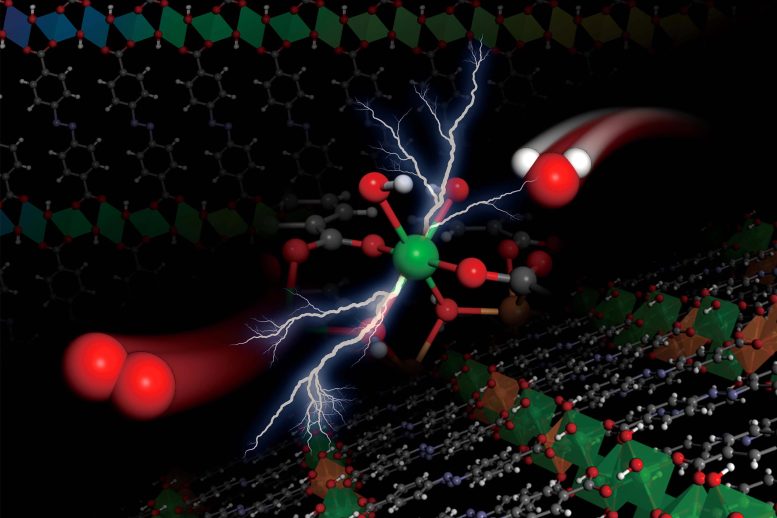 Electrochemical reaction splitting water molecules