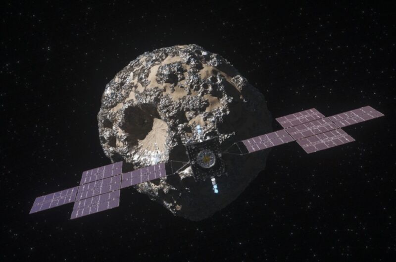 Artist's illustration of NASA's Psyche spacecraft, due to launch in August 2022. The Psyche mission will explore a mineral-rich asteroid of the same name located in the main asteroid belt between Mars and Jupiter. 