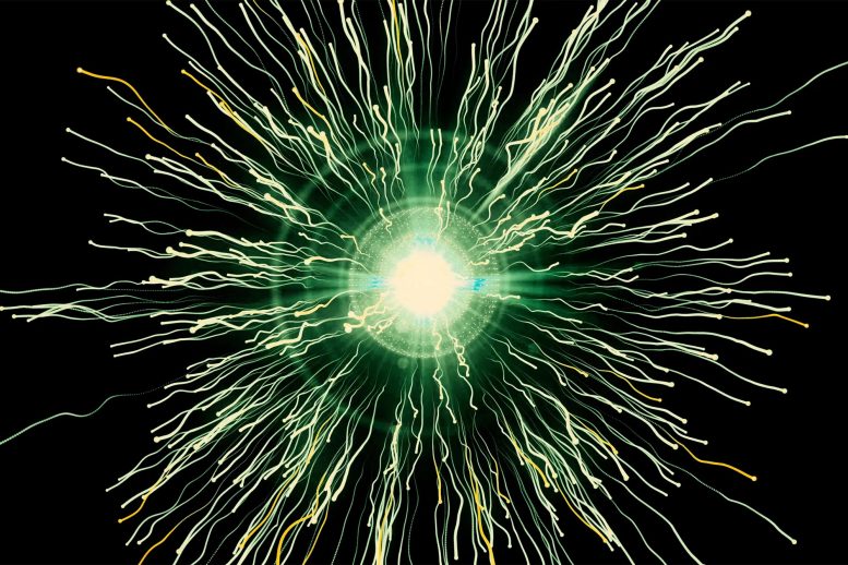 Particle collision illustration