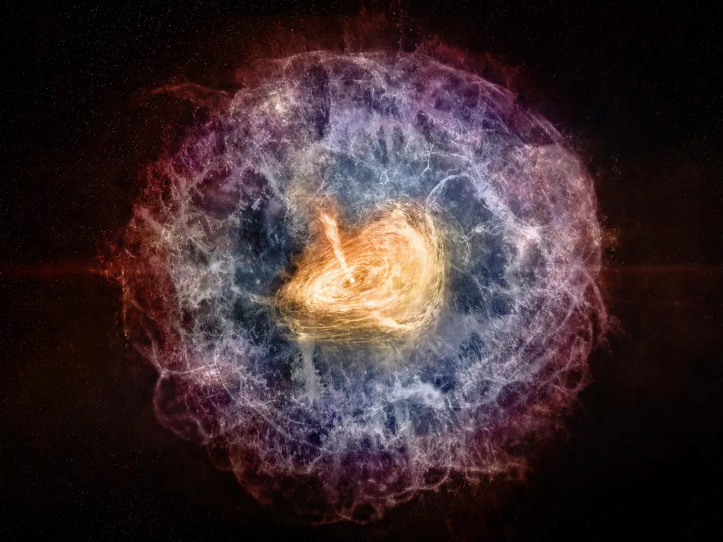 A shell of blast debris from a supernova