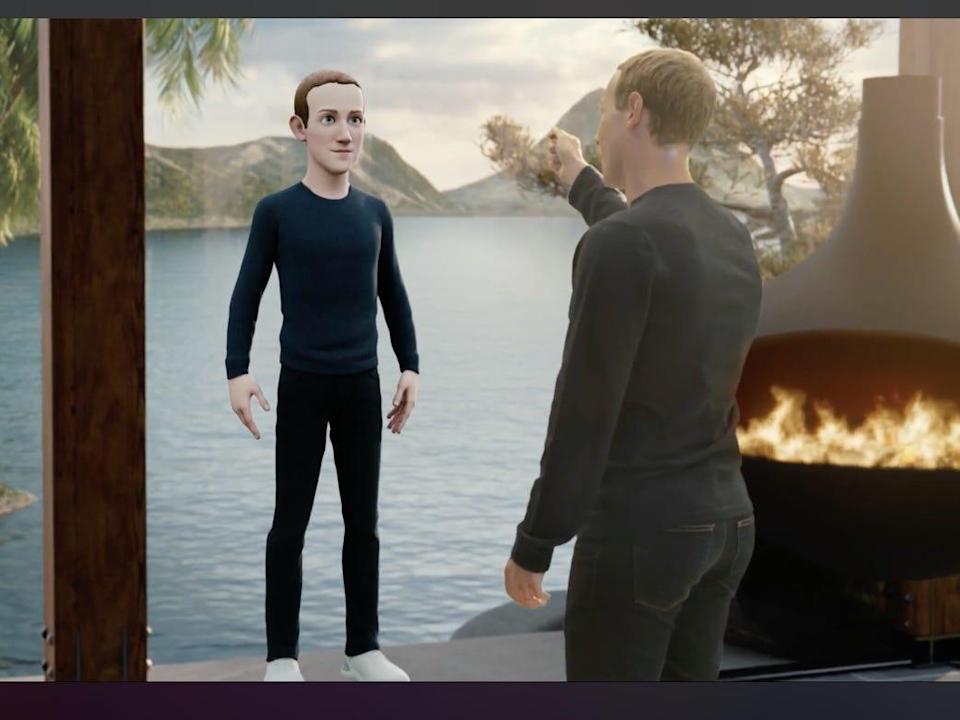 Mark Zuckerberg showing off his 'metaverse' avatar during Connect 2021