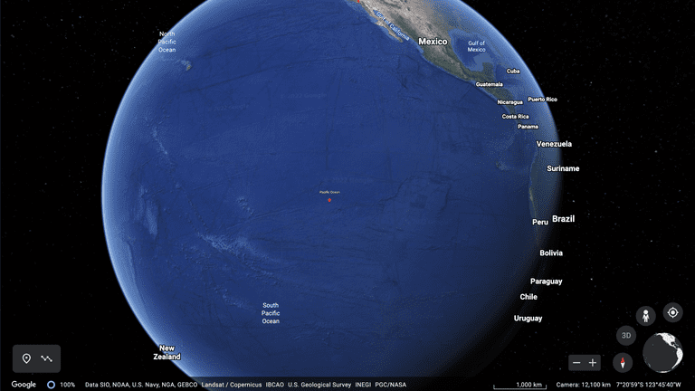 & # 39;  Spacecraft Cemetery & # 39 ;  Point to Nemo as it appears on Google Earth.  Pic: Google