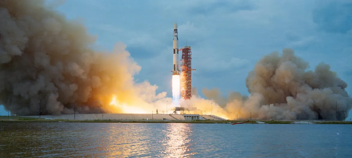 Saturn V launches unmanned Skylab station