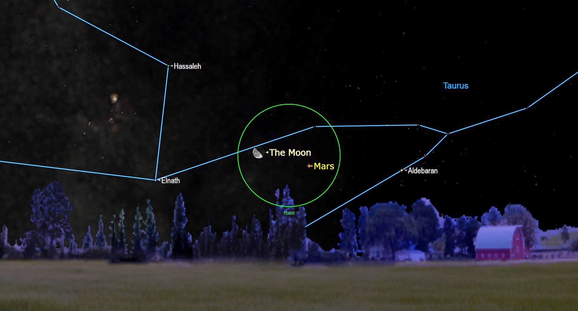 September 16 - Moon meets Mars