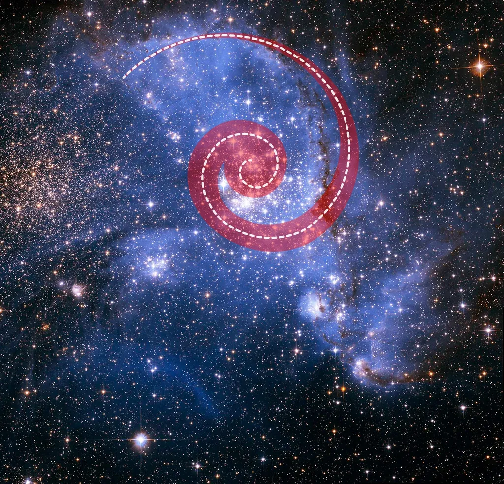 The spatial distribution of NGC 346 stars is annotated